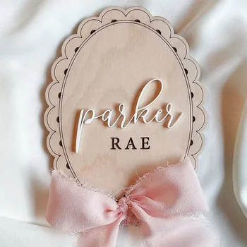 Fita de renda com nome personalizado, placa gravada, presente de chá de bebê, berçário, fita rosa, presente personalizado para meninas