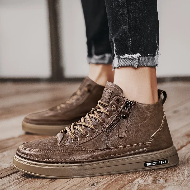 New Men Snow Boots Fashion High Top Casual Shoes Quality Plush Keep Warm Winter Shoes for Man Comfort Casual Shoe Zapatos Hombre