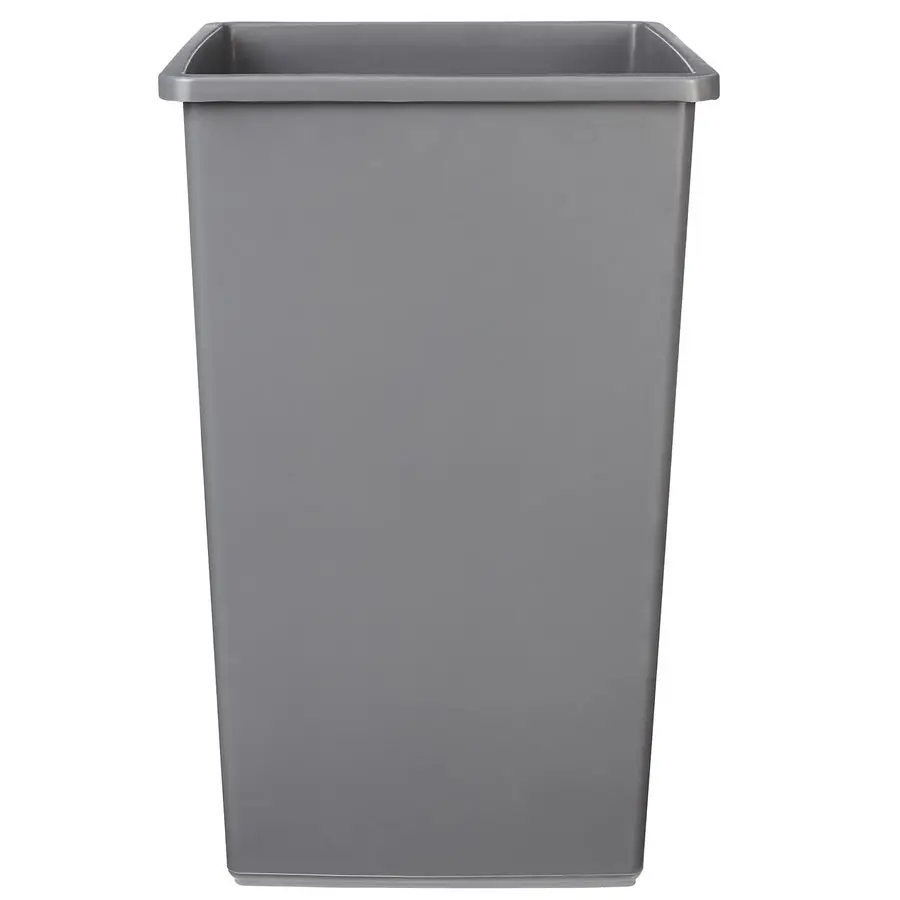 

Square Waste Container, Open Top, Space Saving, 25 Gallons, Grey, Pack of 2