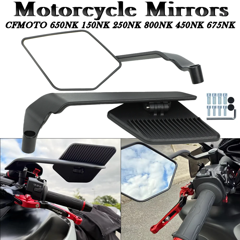

For CFMOTO Rearview Mirrors For CFMOTO 650NK 150NK 250NK 800NK 450NK 675NK Motorcycles Side Wing Mirrors Foldable Side Mirrors