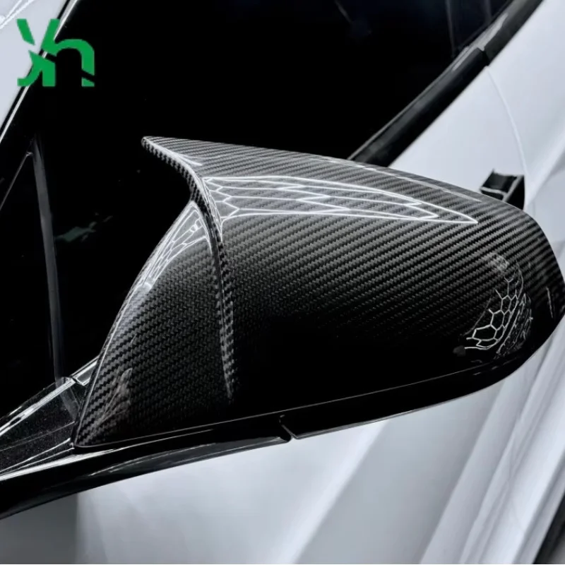 Подходит для Mitsubishi Tesla x2 шт., сухая крышка зеркала из углеродного волокна, украшение, роскошный внешний вид, дизайн