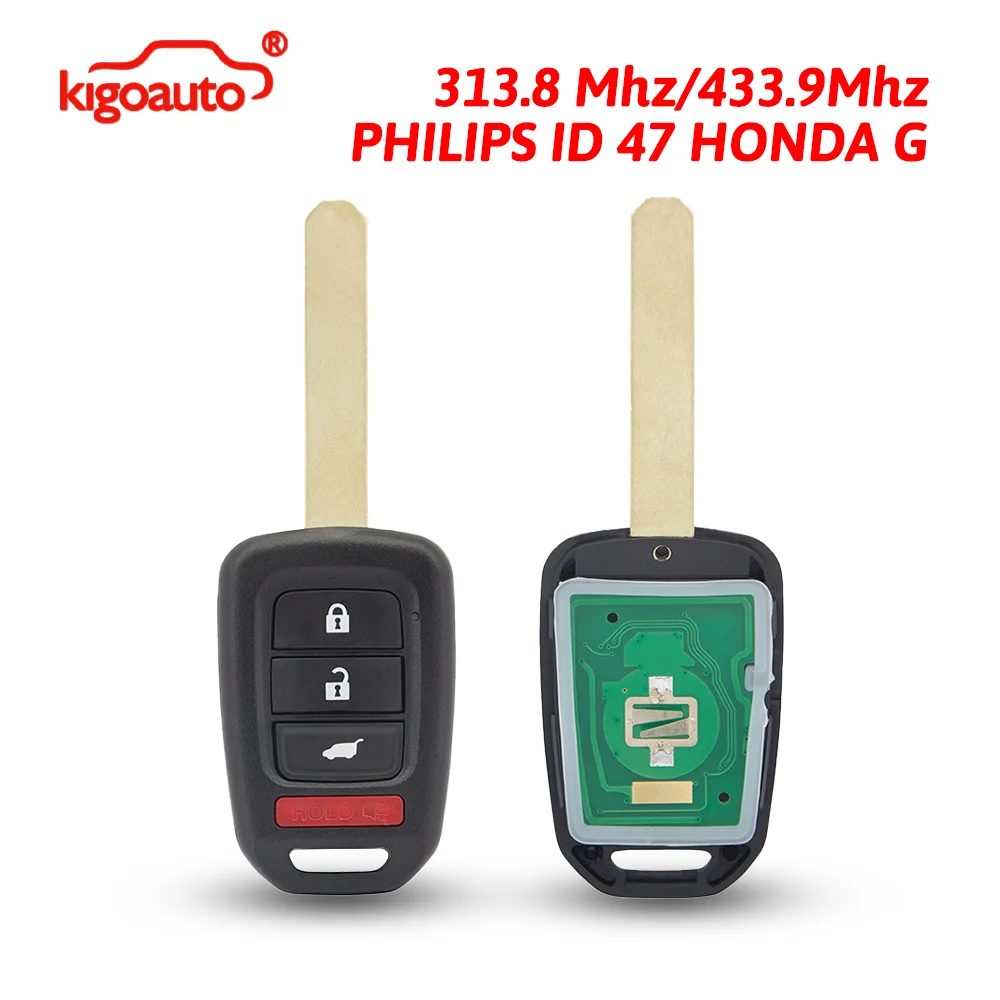 

Пульт дистанционного управления kigoauto для Civic CR‑V HR‑V, 4 кнопки, 313.8/433.9 МГц, Hitag3 ID47 MLBHLIK6‑1TA/MLBHLIK6‑1T 35118‑T0A‑A30/HLIK6‑