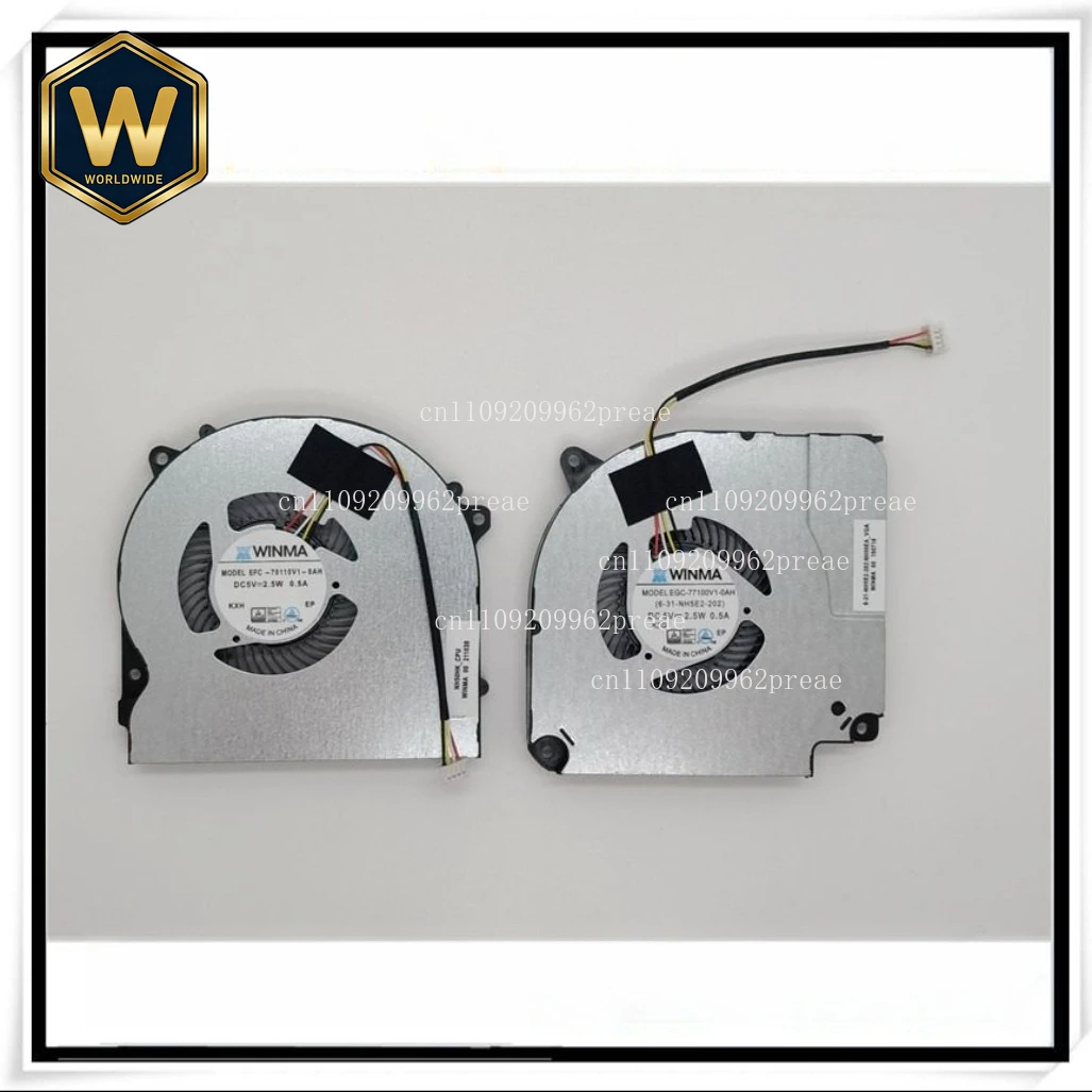 

S For New Original Laptop Cooling Fan (CPU+GPU) - MODEL EGC-77100V1-0AH, 6-31-NH5E2-202, 70110V1