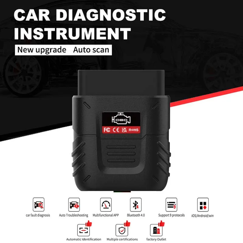 

V019 Obd2 Car Scanner Bluetooth Scanner Auto Diagnostic Tool Elm327 Engine Trouble Code Diagnostic Decoder For IOS/Android