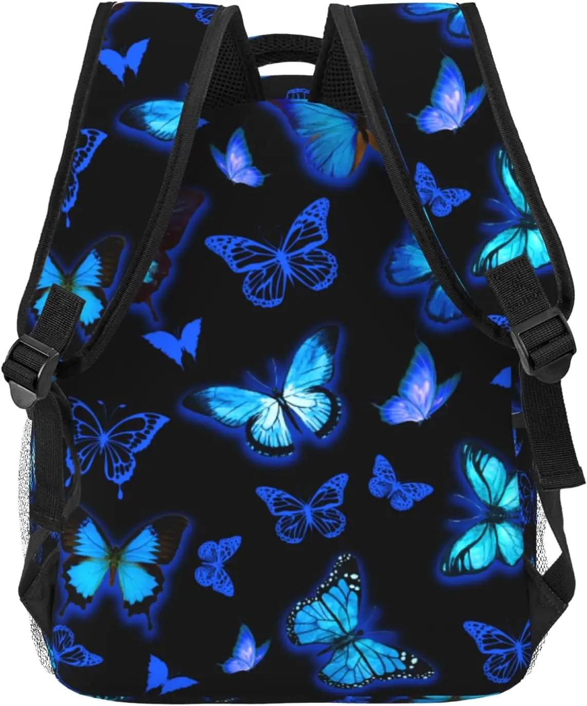 Butterfly Backpack Casual Canvas Backpacks Blue Butterfly Bookbag Laptop Daypack For Toddler Teen Boys Girls Women Men Gifts