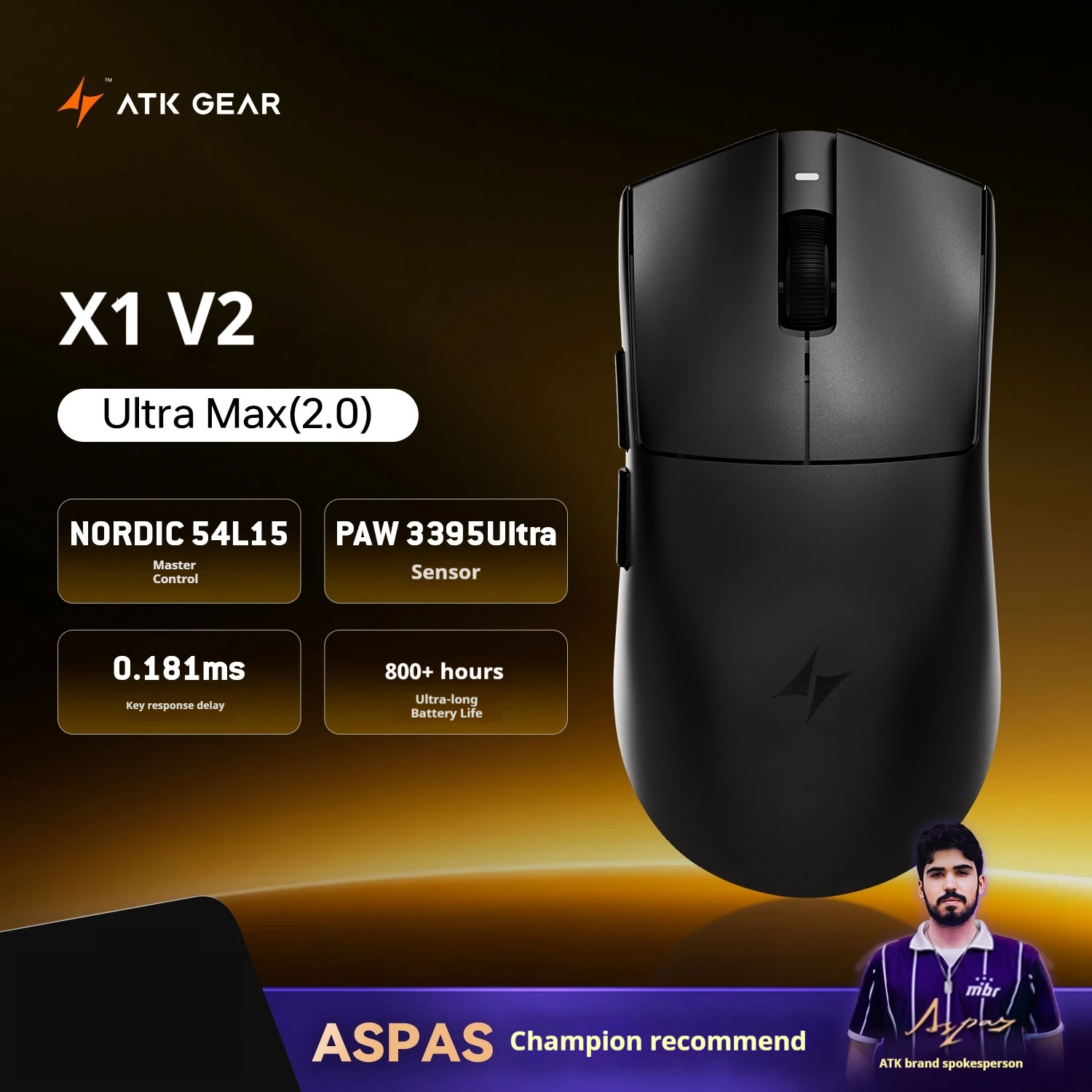 ATK X1 V2 Ultimate 2.0 Mouse Wireless Paw3950 Utrla 54g