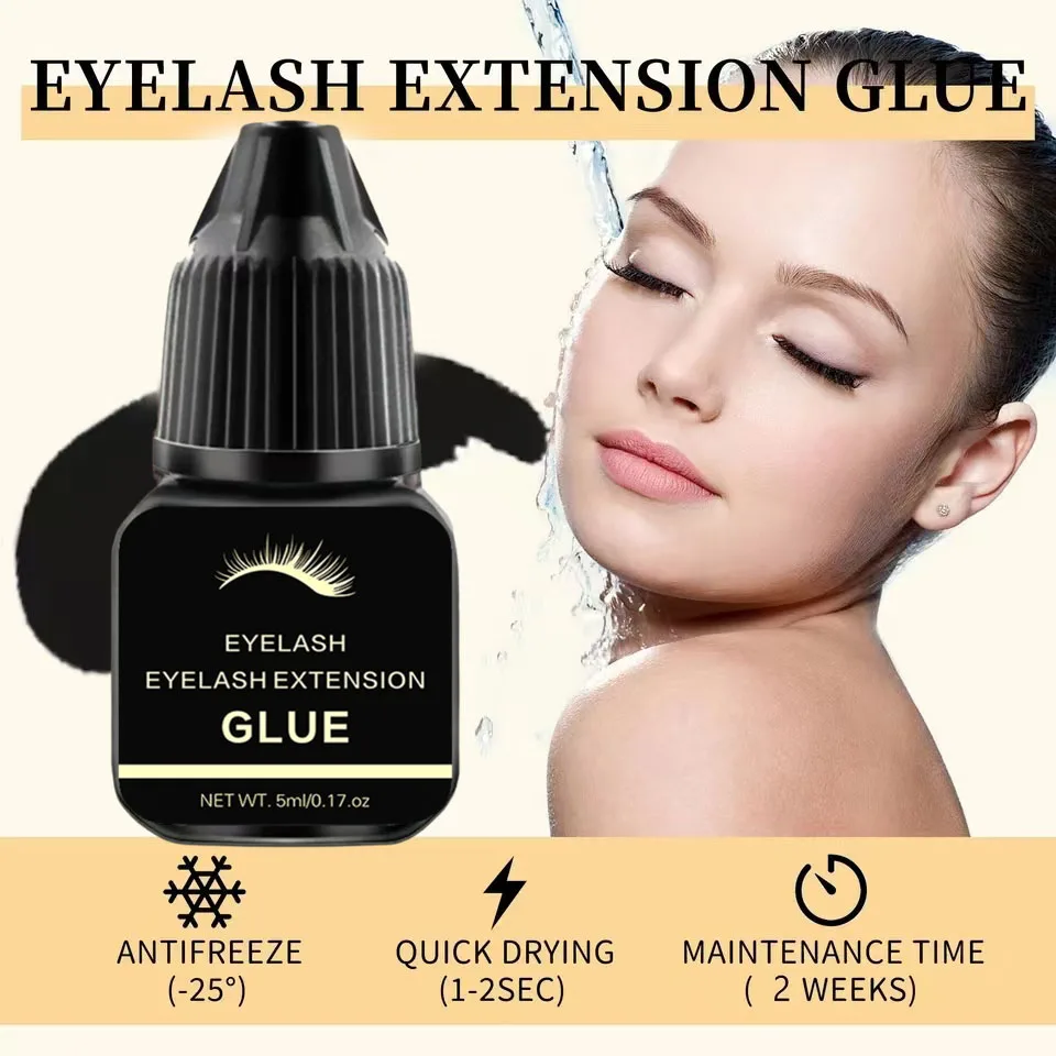 Suministros de extensión de pegamento para pestañas, 5g, segunda pegamento para pestañas secas para pestañas postizas, adhesivo impermeable, retención adhesiva de elevación, 7-14 días