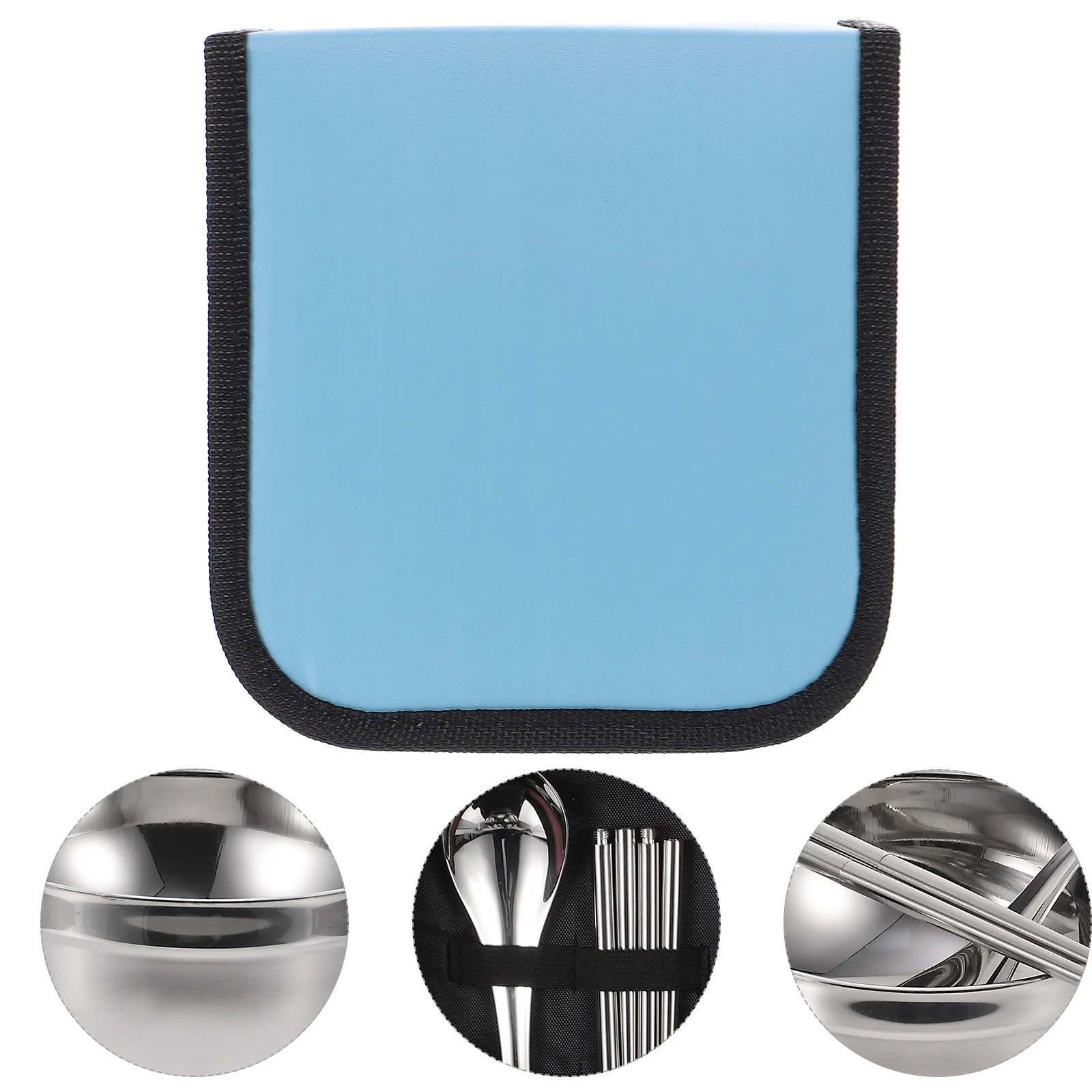 

1 Set Stainless Steel Bowl Chopsticks Spoons Portable Tableware For Outdoor Camping Hiking Food Grade Anti-Slip Bottom