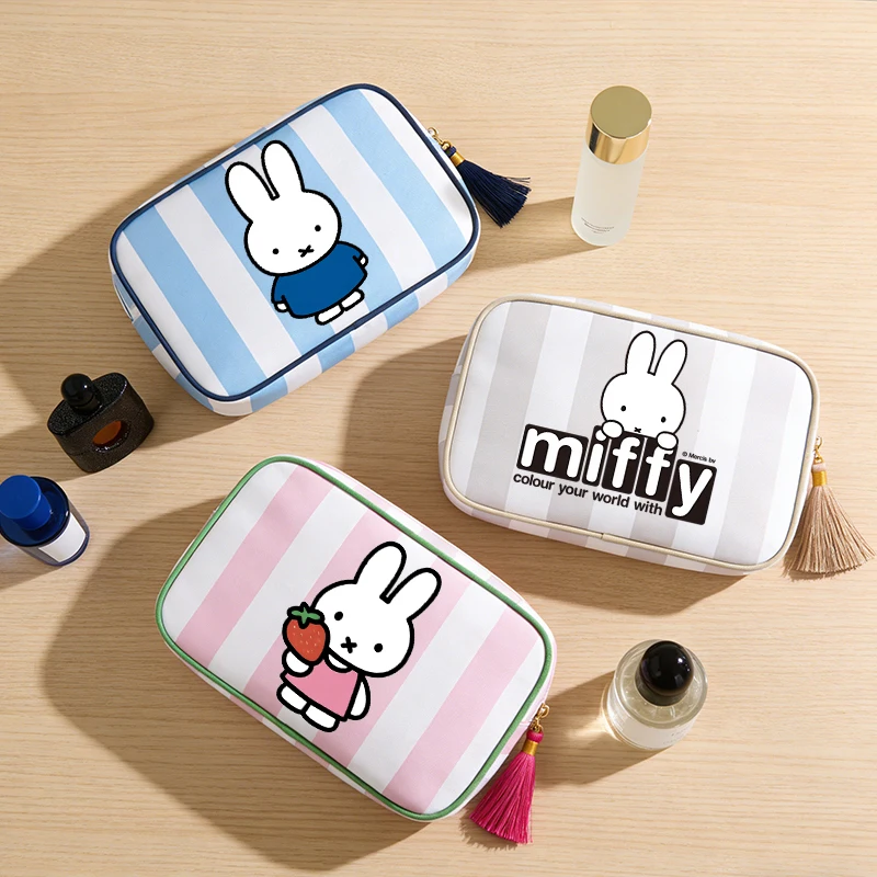 Miffys Women Cartoon Makeup Bag Portable Toiletry Bags Female Cosmetic Pouch Kawaii Travel Storage Bags Zipper Wash Bag Gift New