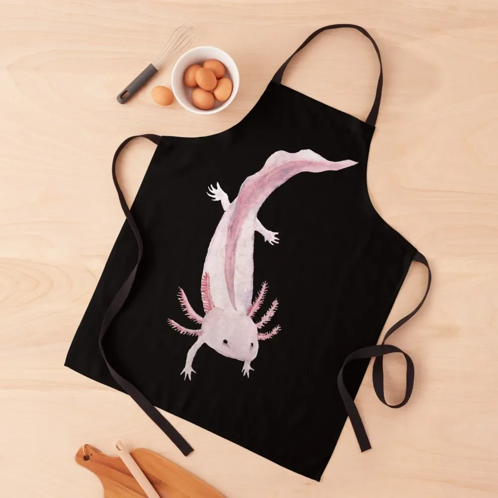 Pink Axolotl Apron Waiter Uniforms Utensils For Kitchen For Man Women's Apron