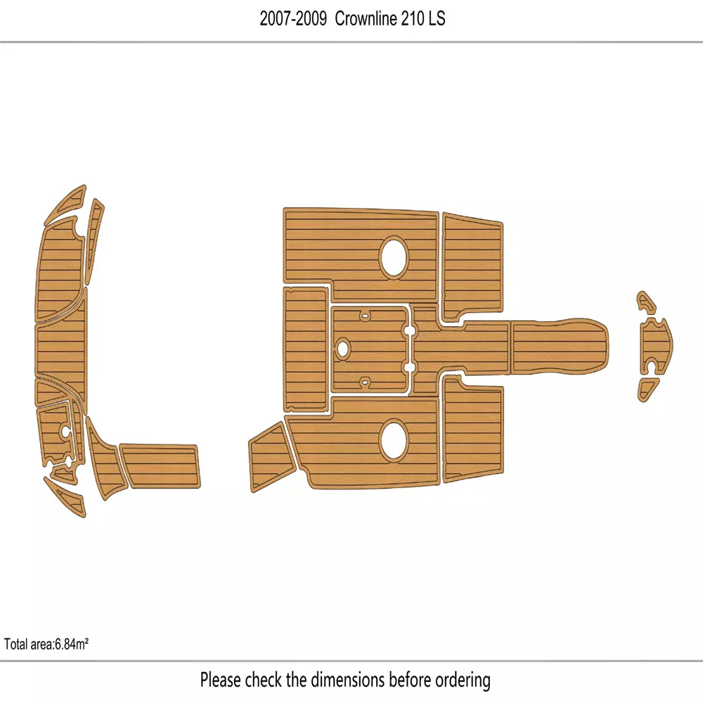 

2007-2009 Crownline 210 LS Cockpit swim platform 1/4" 6mm EVA Foam floor Mat SeaDek MarineMat Gatorstep Style Self Adhesive