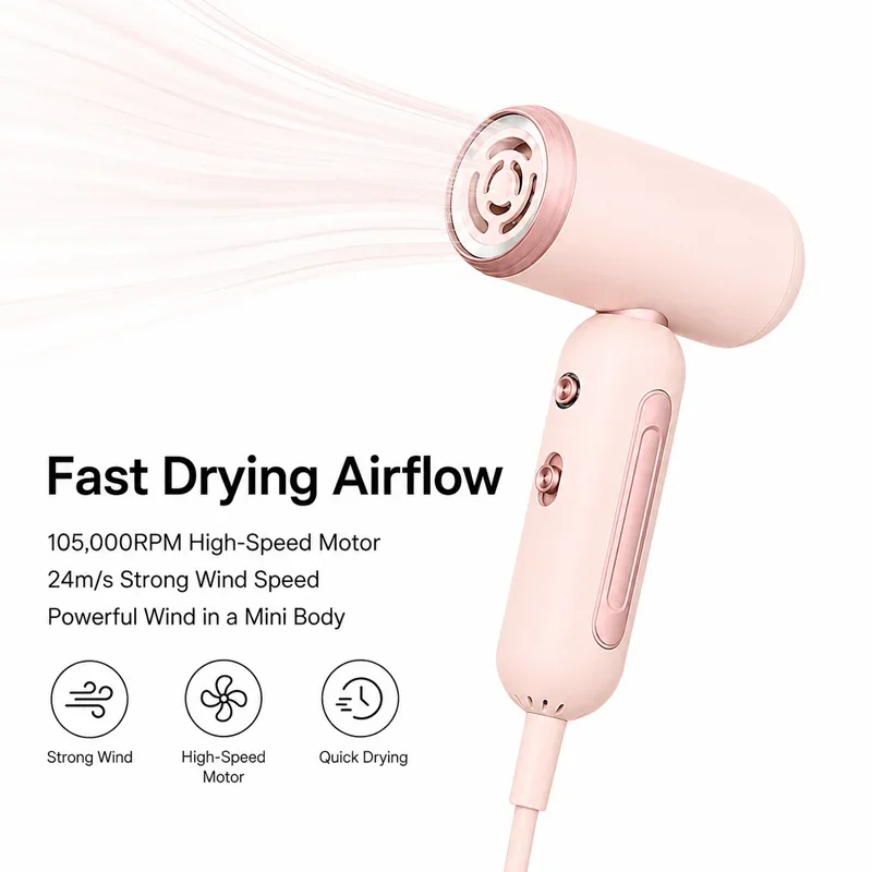 2026 Upgraded High-Speed Bladeless Hair Dryer | New Generation Negative Ion High Power Silent Blow Dryer | Quick Dry & Portable