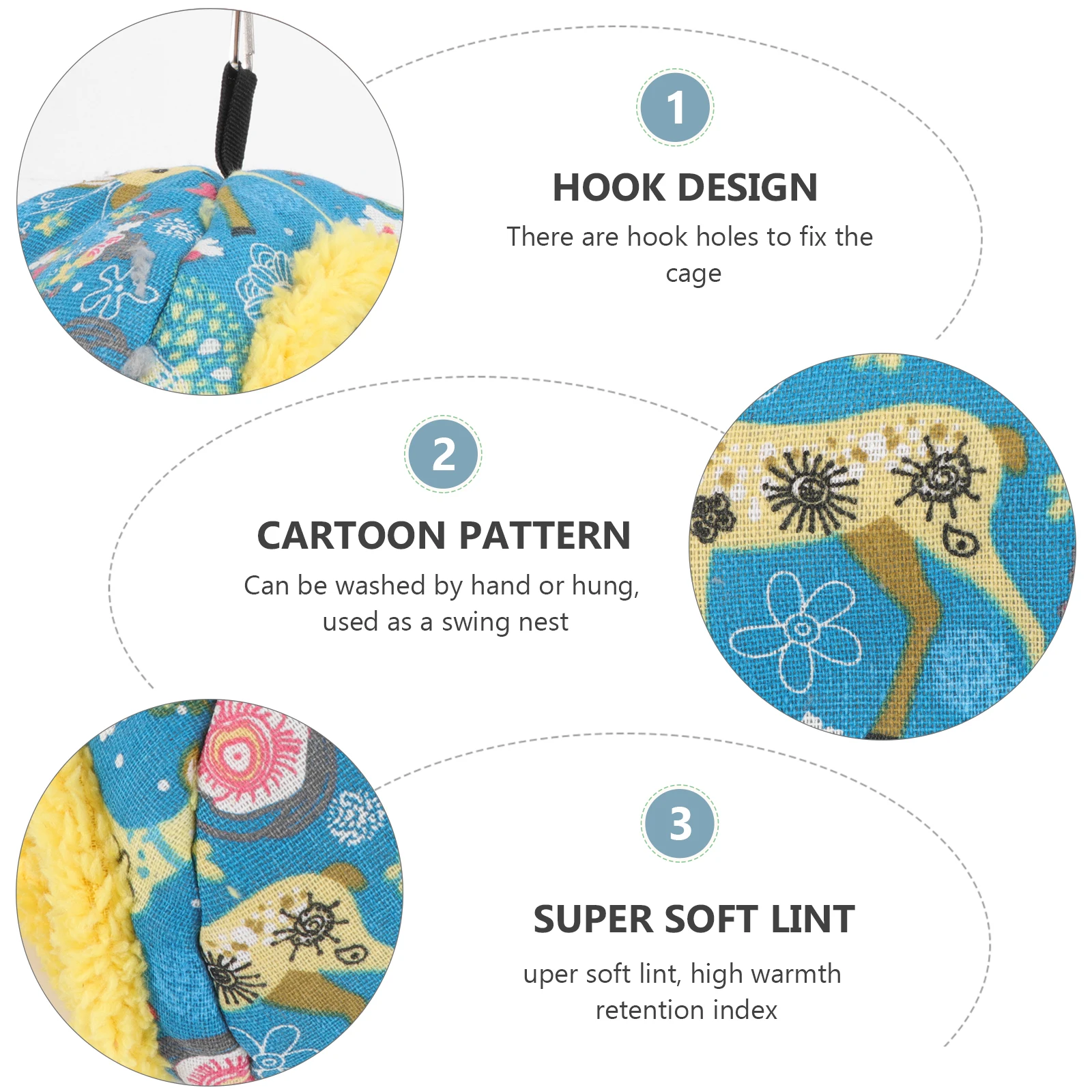 

1pc Parrot Warm Nest Thickened Lining Hanging Durable Bird Shelter Windproof Rainproof Winter Sleeping Bed For Small Birds Bird