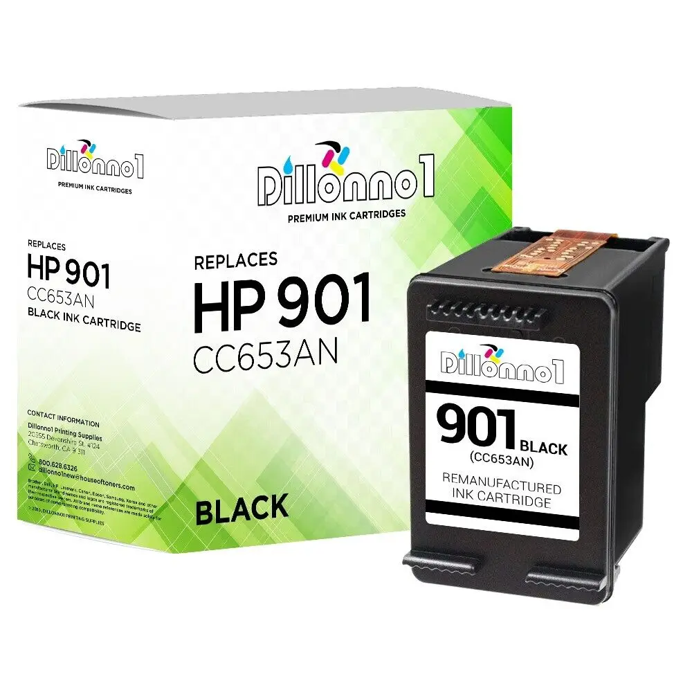 Tinta preta para impressora HP Officejet, 3 Pk para HP901, CC653A, J4624, J4660, J4680