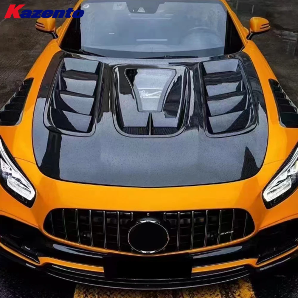 For Benz AMG GT GTC GTS GTR 17-21 Carbon Fiber V Style Vented Clear Hood Bonnet ( Ocean freight is favorable, welcome to inqury)