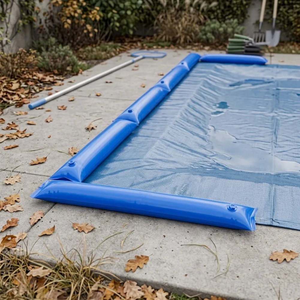 3 Meter PVC Pool Cover Water Bags Blue Set of 4 for Securing Pool Covers Against Wind Snow and Debris in Winter