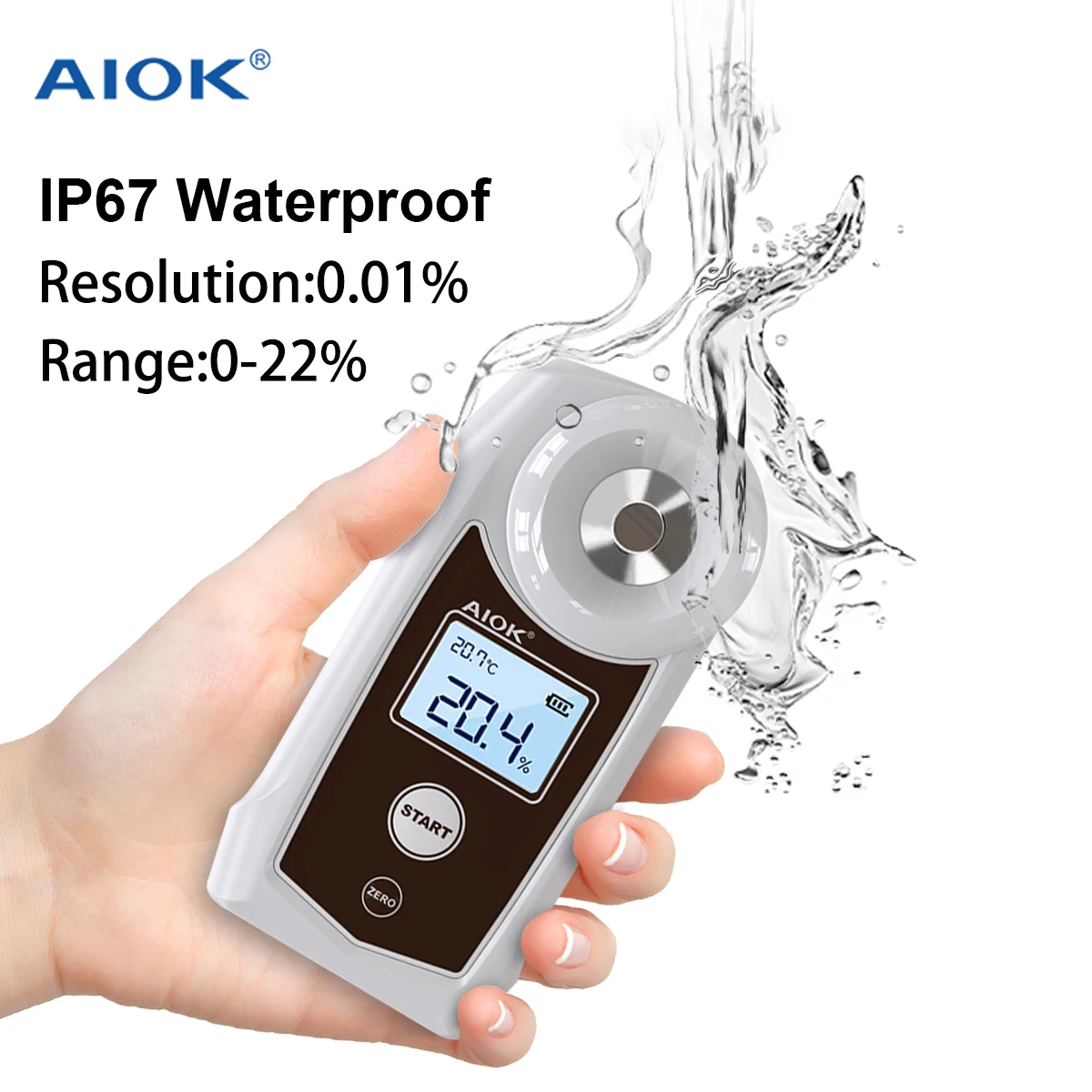 AIOK AK002K AK002KPRO Refractometer High Precision Coffee Concentration Meter Range TDS 0-22% Temerature Compensation IP67 PPBOX