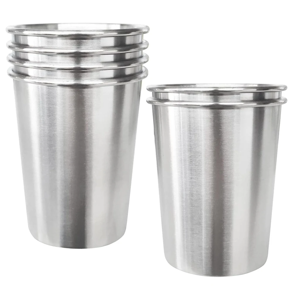 Camping Cup Sets Stainless Steel Pint for Kids Adult Tumbler Metal 12oz Stackable Drinking Glasses Travel 350ml