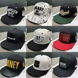 New Alphabet Embroidery Baseball Cap Hip-hop Outdoor Snapback Cap Adjustable Flat Hat Outdoor Sun Hats Hip-hop Flat Hat