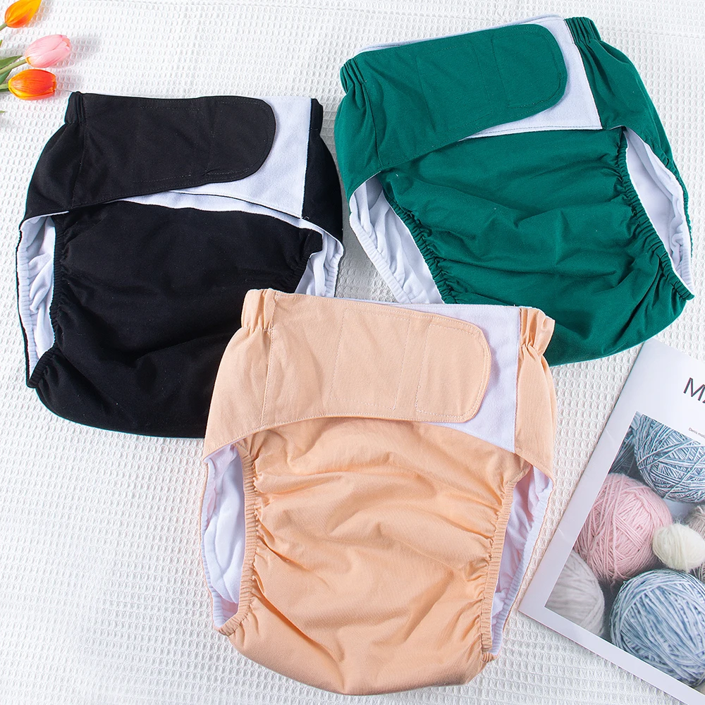 Adult Diaper Incontinence Pants Waterproof Washable Reusable Cloth Diaper Adjustable Pocket Diaper for Over 14 Years Old