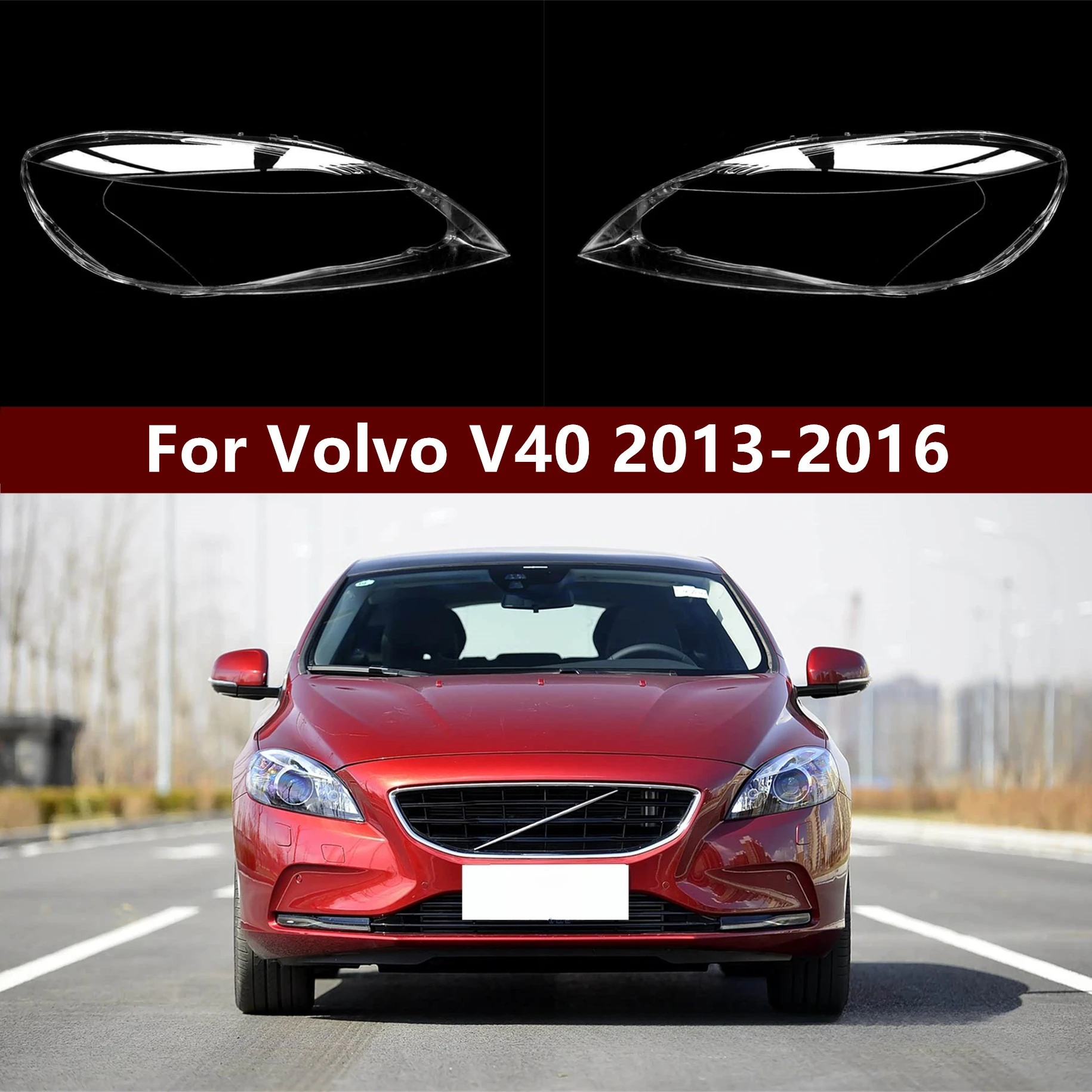 Moggic is suitable for 13-16 Volvo V40 car headlights, transparent large lampshade