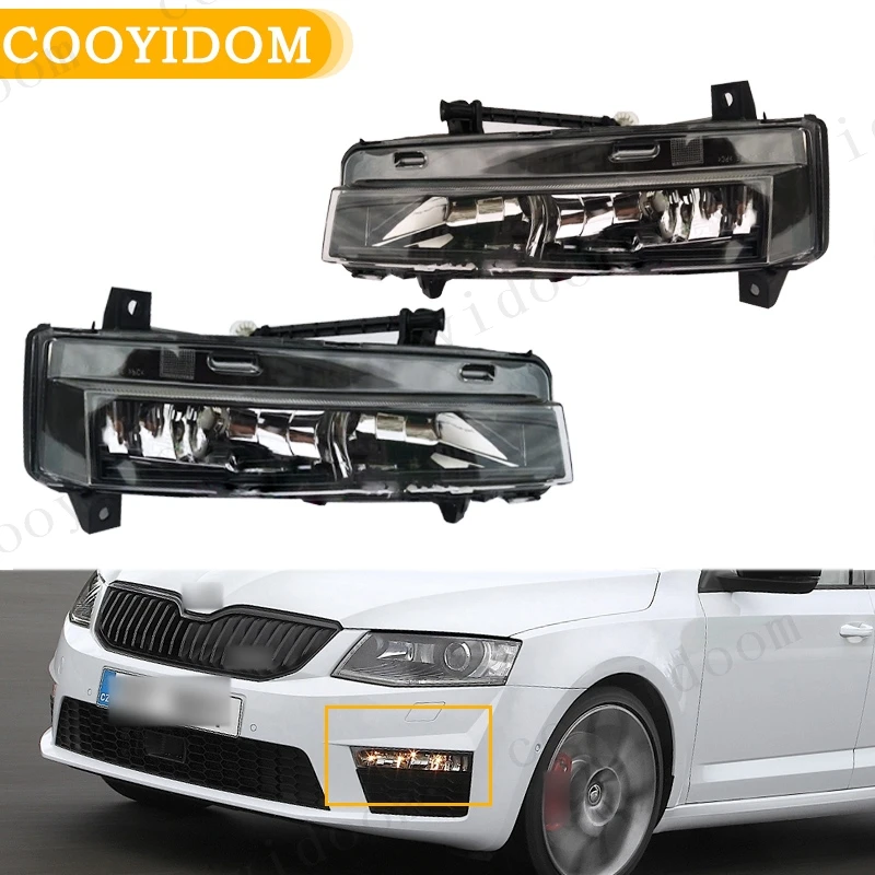 Headllight Front DRL Daytime Running Light Fog Lamp Fog Light For Skoda Octavia A7 Sedan RS Combi RS 2013 2014 2015 2016 2017