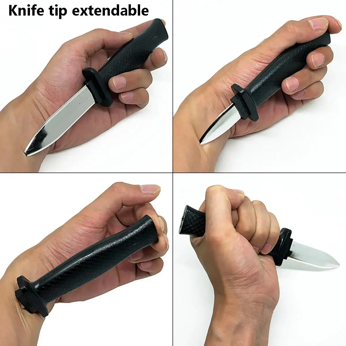 Fake telescopic knife magic prop, telescopic simulation knife, performing pranks and pranks with fake knives