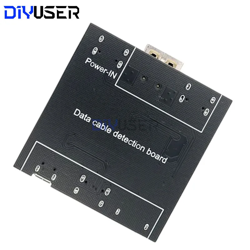 DIYUSER papan deteksi kabel Data DT3, alat diagnosis beralih hidup mati sirkuit pendek penguji kabel USB mikro tipe-c untuk iOS