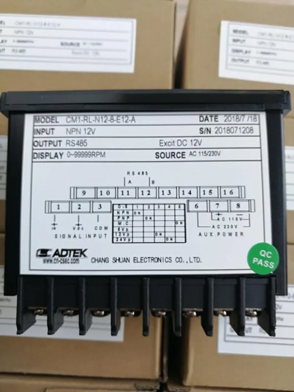 New ADTEK Communication Tachometer CM1-RL-N12-8-E12-A, Pulse Signal Input