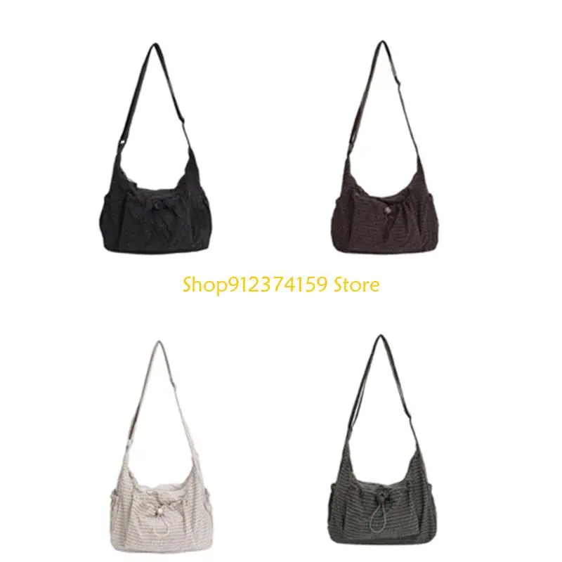 G5AE Artistic Drawstring Bag Ergonomic Strap Spacious Interior Shoulder Bag for Women