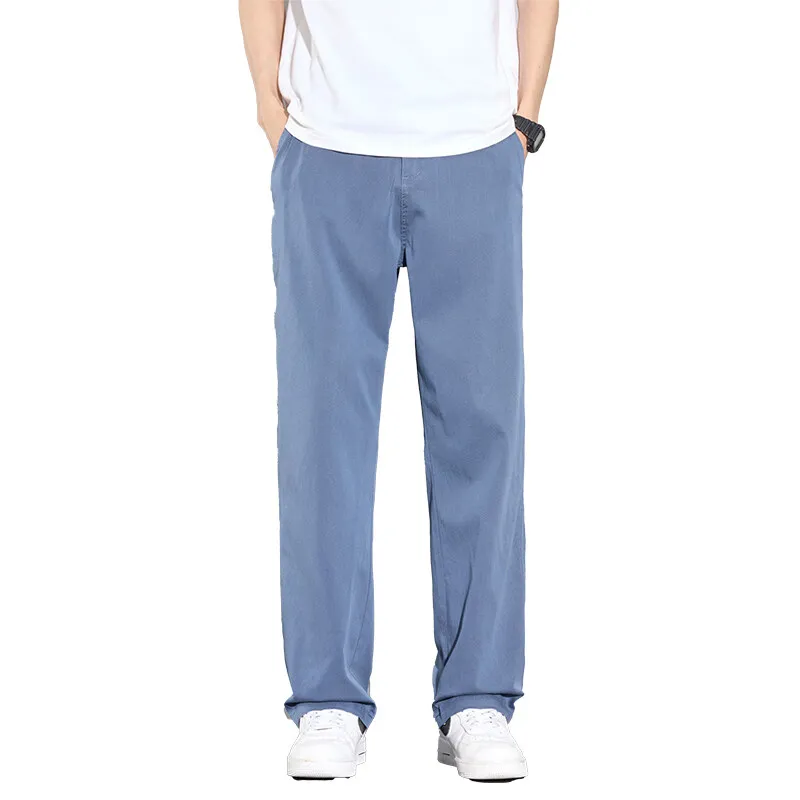 

Summer Men's Fashion Straight Leg Pants Thin Soft and Breathable Casual 9-Fold Pants Stylish Youthful and Energetic Long Pants