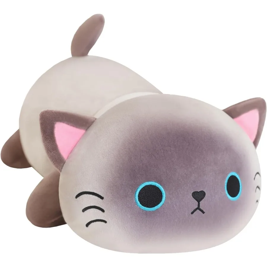 

Weighted Siamese Cat Plush Stuffed Animal Soft Pillow Toy Gift for Adults 23.6 Inch 3.1 Lbs Cute Cuddly Companion Premium Fabri