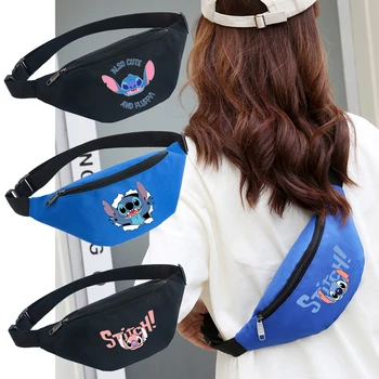Stitch Bedrukte Dames Crossbody Schoudertas Disney Cartoon Mannen Heuptas Outdoor Sport Casual Borst Pak Verjaardagscadeaus