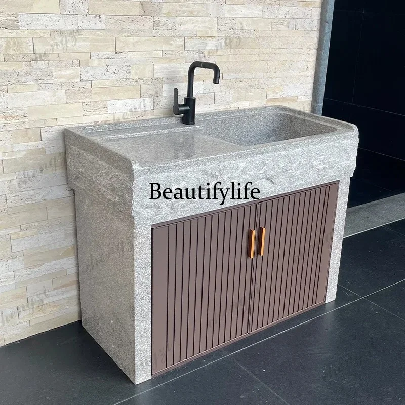 Bathroom Furniture Platform granite pool Outdoor sink with rubbing board Marble laundry pool Integrated washing basin