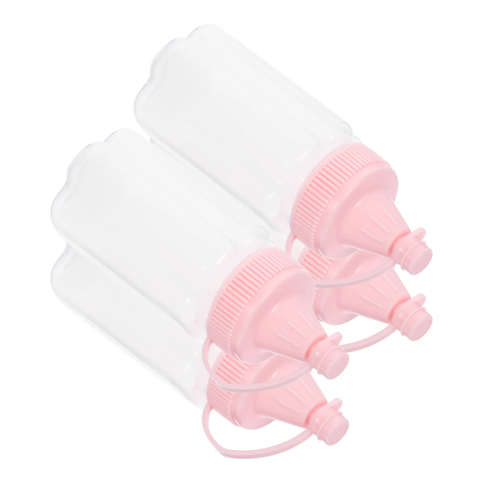 

4PCS Cat Claw Squeeze Bottles Pink Travel Sauce Dispenser Kitchen Gadgets Salad Dressing Condiment Storage Containers