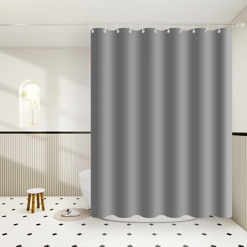 

Высококачественная чистая серая занавеска для душа, занавеска для перегородки ванной комнаты, первый выбор для минималистичных ванных комнат