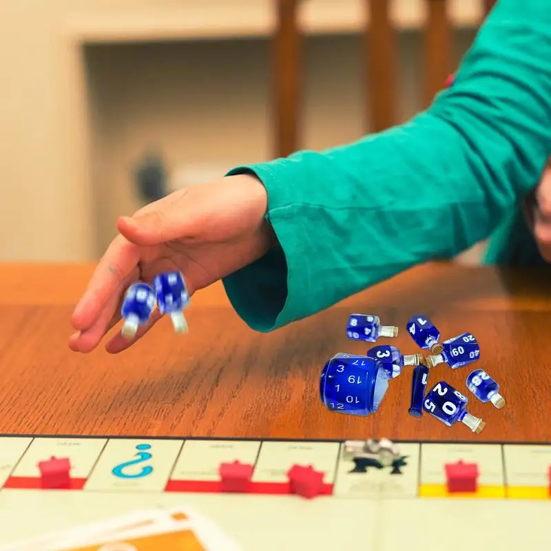 Pozioni bottiglie Set di dadi 7 pezzi Set di dadi in Silicone gioco di ruolo dadi colorati versatili pozioni dadi per astrologia amici famiglia