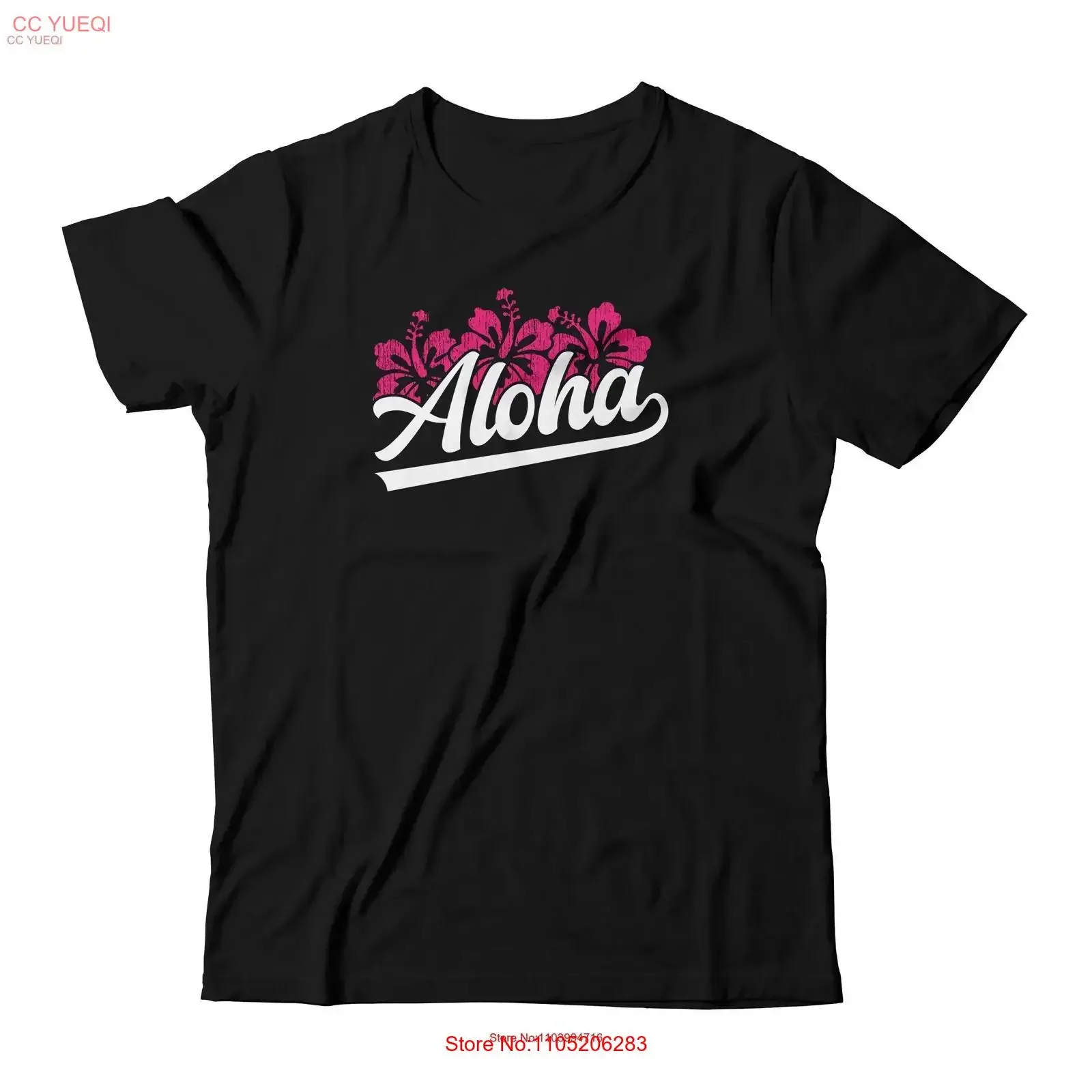 

Aloha Hawaii Vintage Script Distressed T Shirt vintage Washed streetwear Top For Everyday Wear designer clothes Breathable