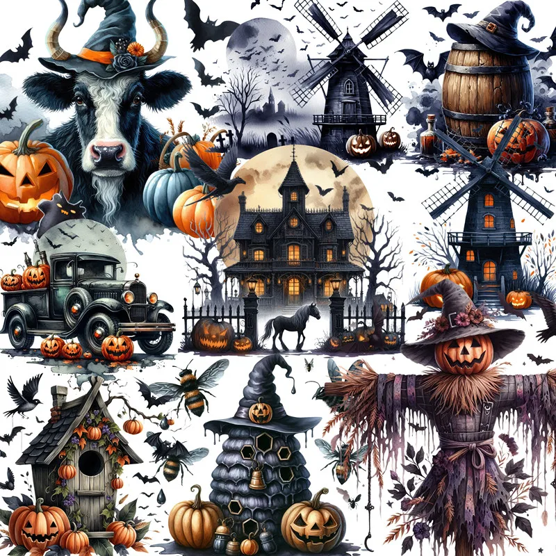 Black Halloween Stickers Crafts And Scrapbooking stickers kids toys book Decorative sticker DIY Stationery