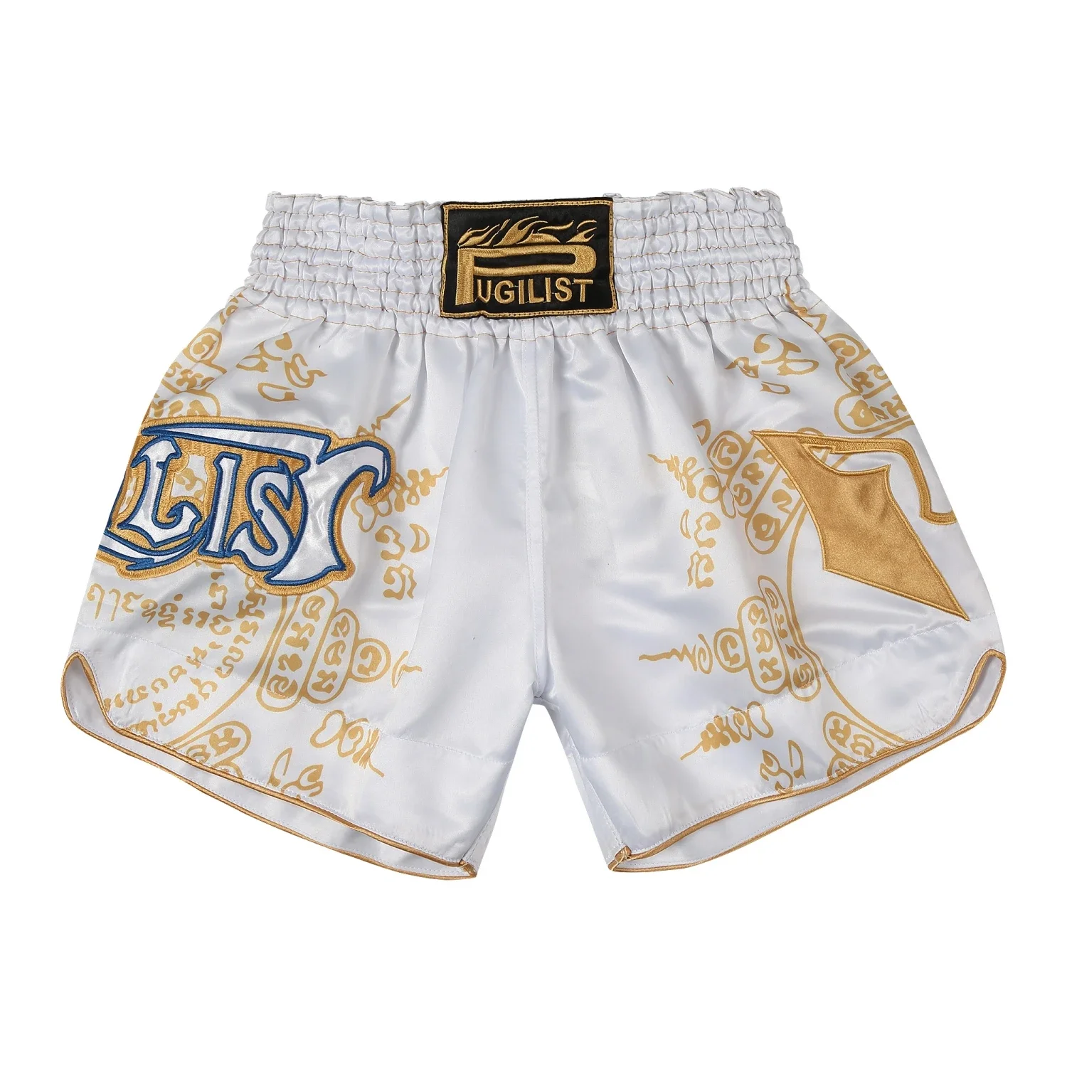 PUGILIST P3 white muay thai shorts boxing fight short sport shorts embroidery quick-dry