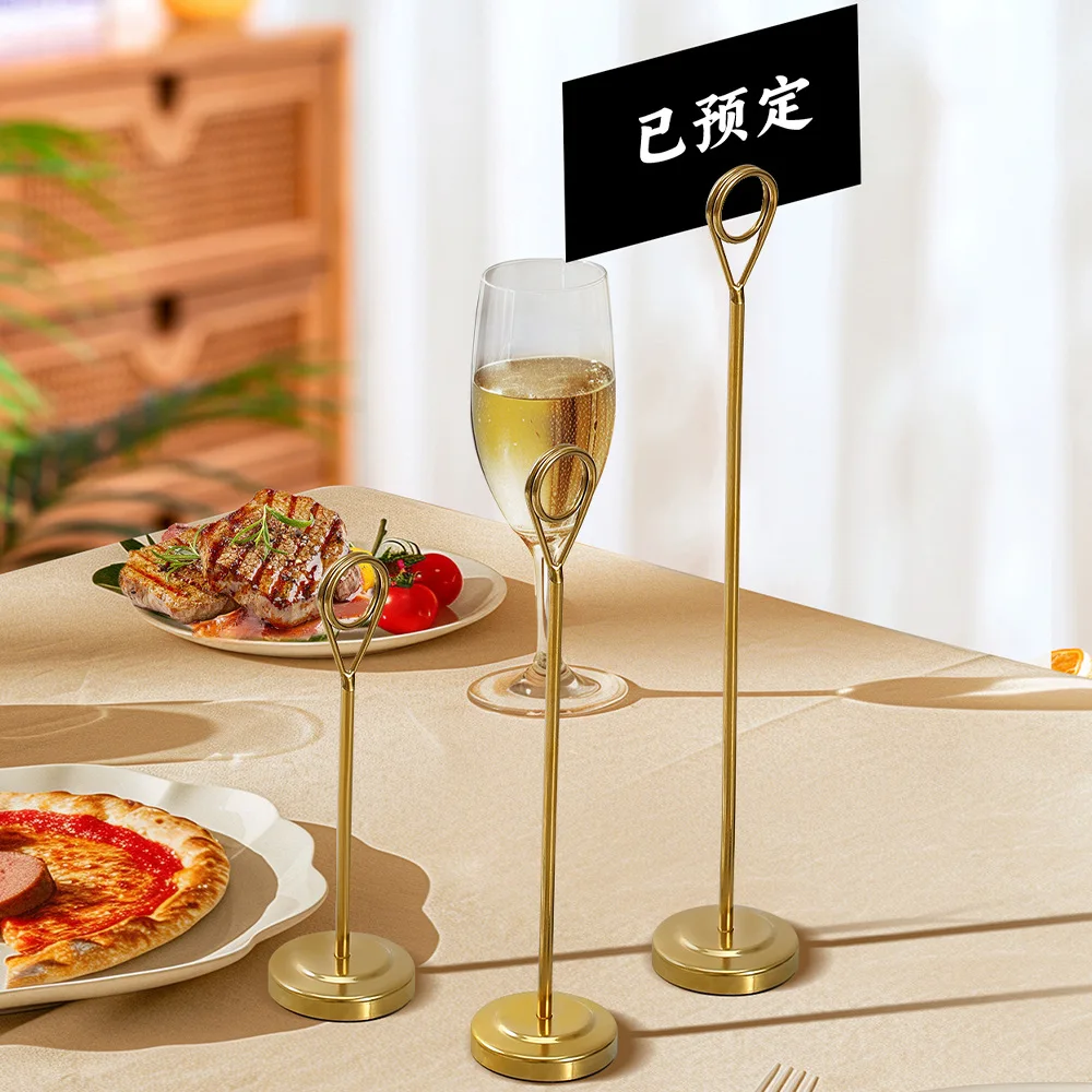 Stainless Tabletop Menu Holders Clip Table Reserved Seat Number Recipe Holder Restaurants Wedding Place Card Holder