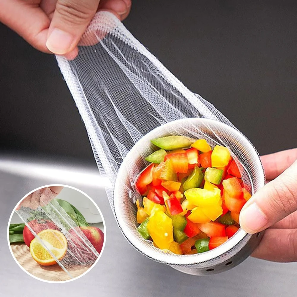 Kitchen Sink Strainer Mesh Bag Anti-blocking Disposable Sink Filter Net Bags for Collecting Kitchen Food Waste Leftover Garbage