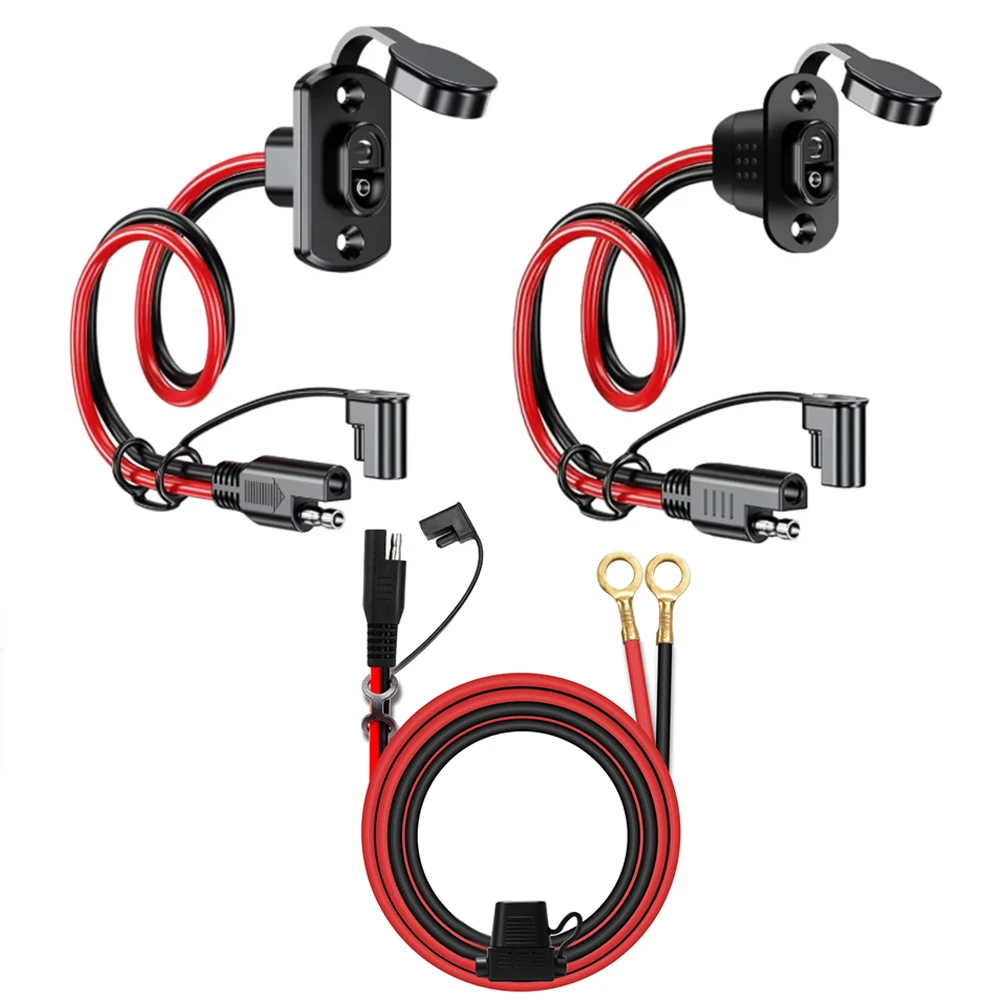 12/18 AWG SAE Quick Connector Harness 30/50/60CM SAE Extension Cord Sidewall Port Male Plug to Female Socket for Charger
