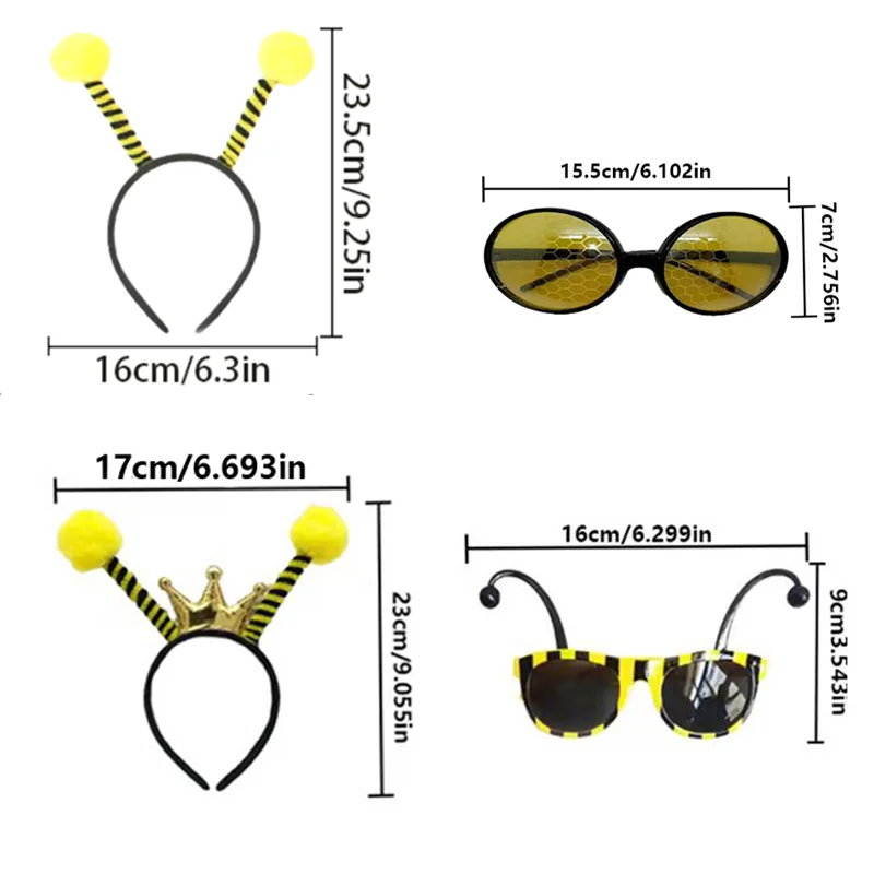 PESENAR – ensemble de costumes d'abeille, tenue de Cosplay d'halloween, jupe, chaussettes hautes, gants, bandeau, lunettes, accessoires pour spectacle de fête