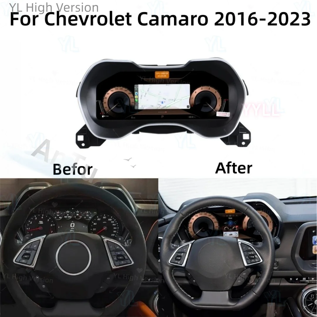 Linux Car Dashboard For Chevrolet Camaro 2016-2023 LCD Digital Cluster Instrument Panel Gauge Virtual Cockpit Speedometer Dash