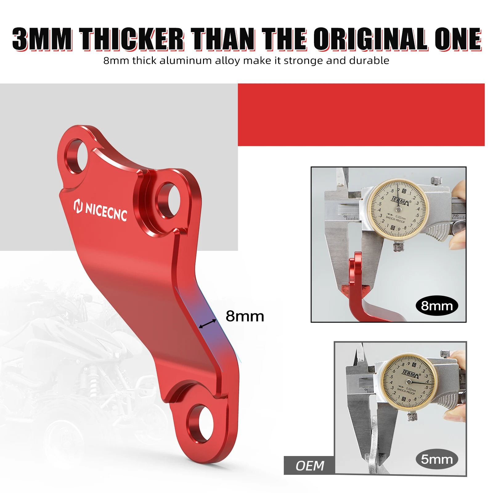 2PCS NICECNC For Honda TRX450ER 2006-2014 ATV Engine Upper Mount Brackets For Honda TRX450R 8MM Aluminum Replaces 50353-HP1-600