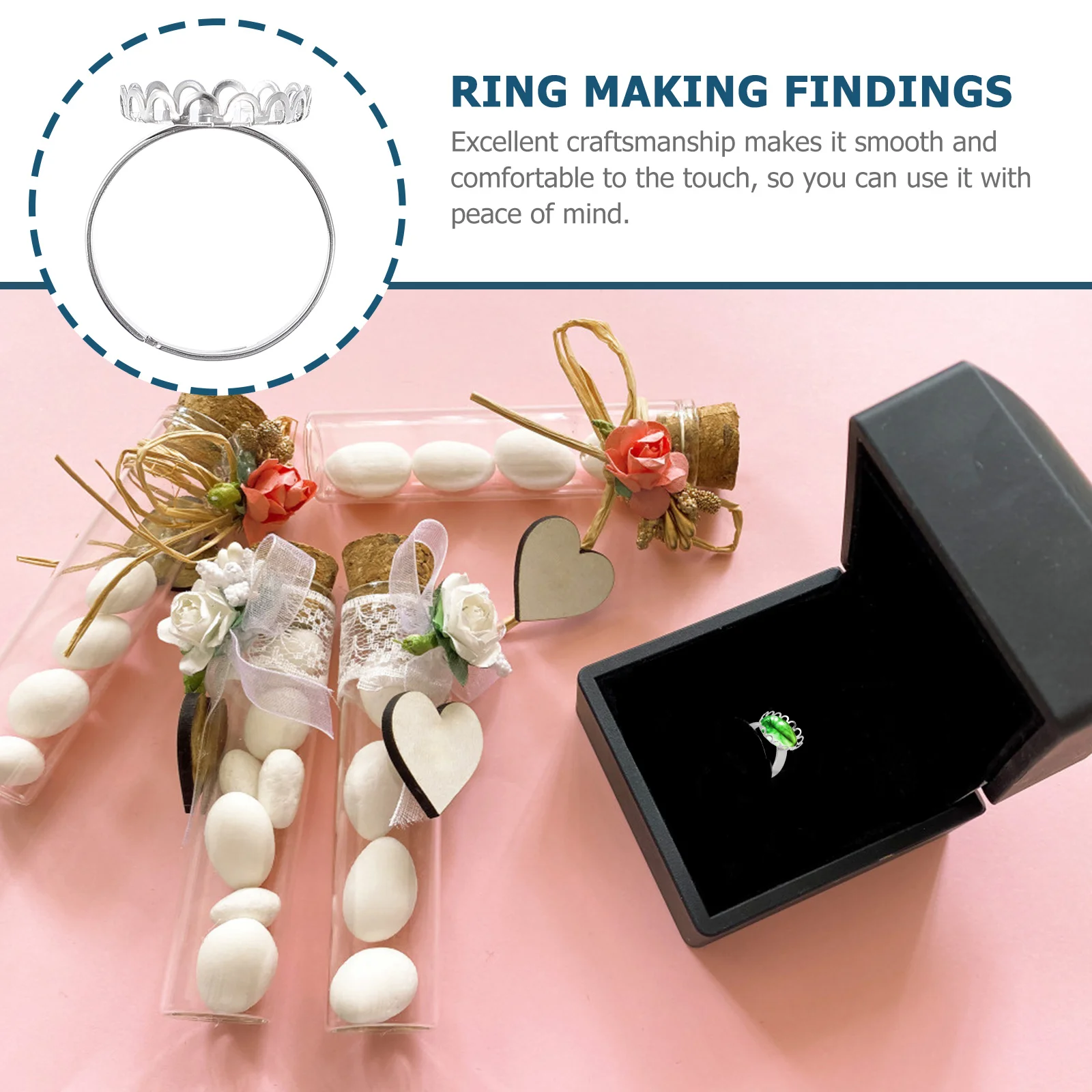 

10Pcs Stainless Steel Ring Bases Fine Workmanship Ring Setting for Long Lasting Use Chic DIY Accessories Creative