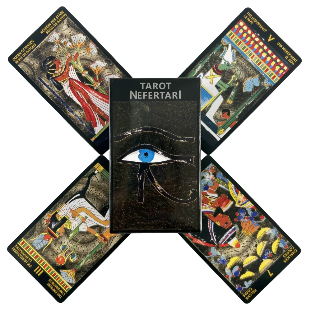 Tarot Nefertari Cards A 78 Deck Egyptian Oracle English Visions Divination Edition Borad Playing Games