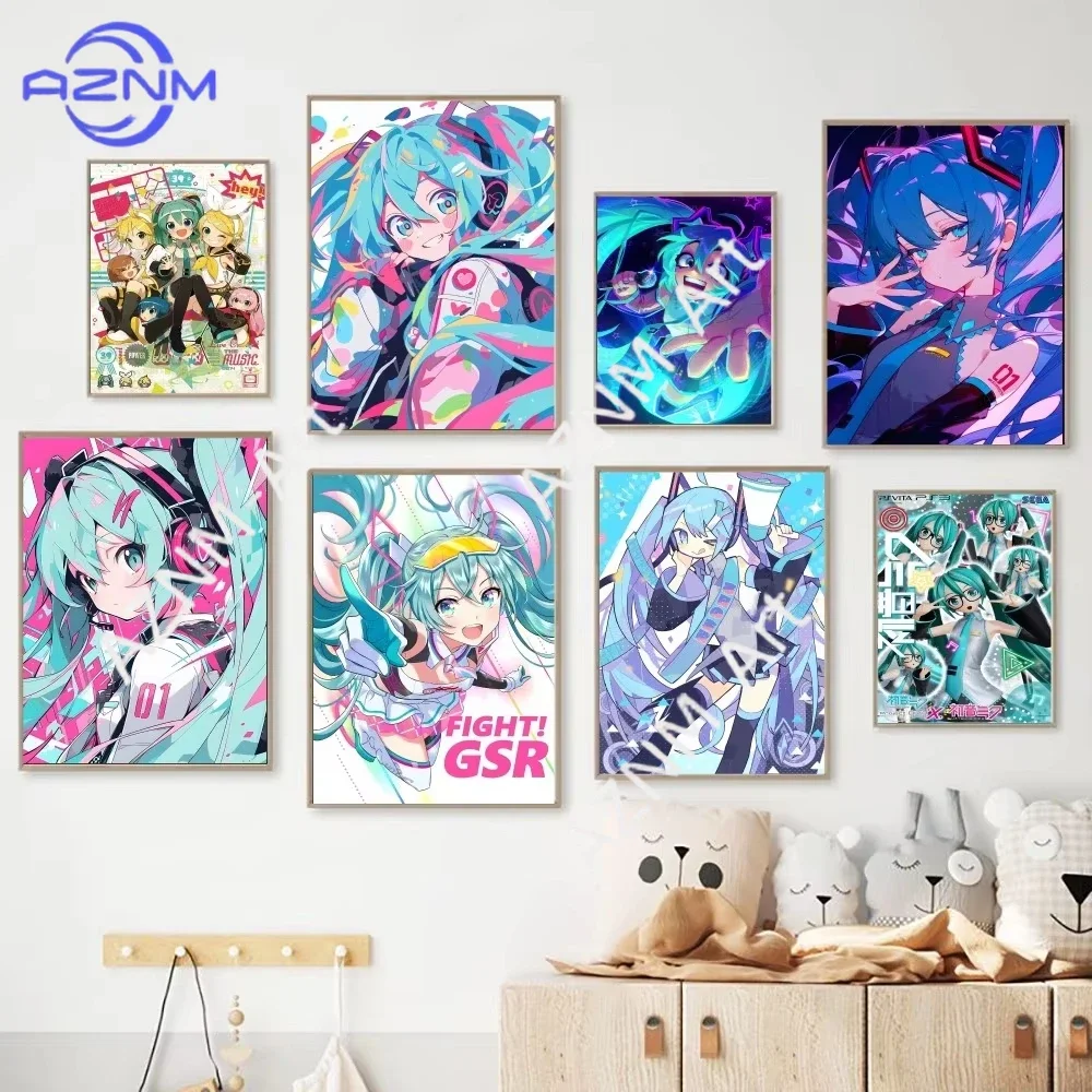 poster-vintage-anime-h-hatsunes-m-miku-sem-moldura-arte-de-parede-em-papel-kraft-para-quarto-e-estudo
