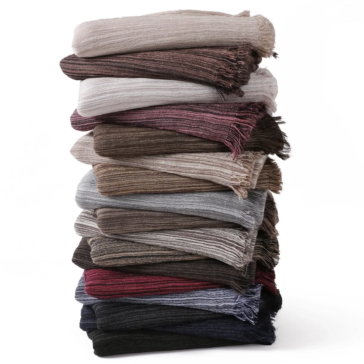 

Вискозный длинный шарф с рюшами и бахромой, плиссированный мягкий платок, мусульманский хиджаб, шаль, бандана, повязка на голову, буфанда, фулярд, тюрбан для женщин